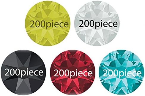 1000 3 mm Crystal Rinestones in 5 colours (aquamarine, India siam, jet black, yellow (jonquil) crystal mix) for sticker, no hotfix.