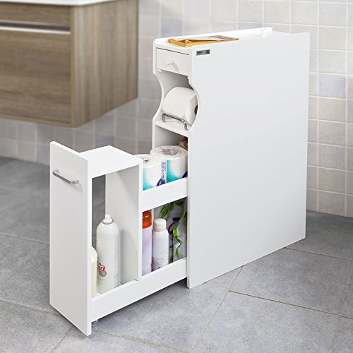 SoBuy® Badregal Nischenregal Standschrank Seitenschrank weiß FRG50-W - 3