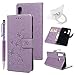 Produktbild A9 2018 Handyhülle Flip Case für Samsung Galaxy,Idlehour PU Leder Case Cover Magnet Schutzhülle Tasche Skin Ständer Handytasche,Hellviolett Lotus