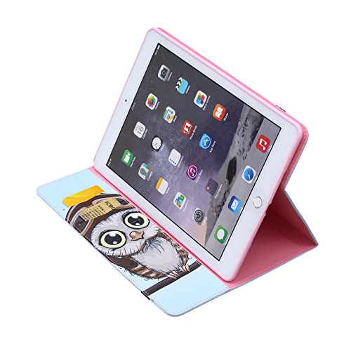iPad Air 2 Hülle, Deenor Bunt Painting und Stilvoll Brieftasche Tasche PU Leder Flip Protective Stand Tasche Schutzhülle Hülle für Apple iPad Air 2 iPad 6 Generation.[Traveller Bird] - 7