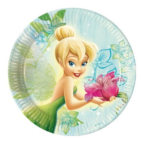 101-teiliges * Tinkerbell Flowers * PARTY SET für Kindergeburtstag mit 6-10 Kinder: Teller, Becher, Servietten, Partytüten, Einladungskarten, Tischdecke, Luftballons, Luftschlangen u.v.m. // Geburtstag Party Kinderparty Kinderfest Kinder Fete Fee Elfe Prinzessin Disney - 2