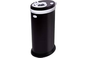 Ubbi Steel Odor Locking Nappy Bin, No Special Bag Required Money Saving, Awards-Winning, Modern Design Registry Must-Have Diaper Pail, Matte Black