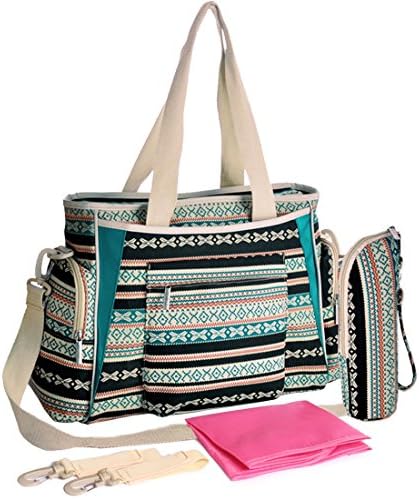 KF Baby Bohemian Diaper Bag Value Set, Crossbody Strap, Stroller Hooks, More