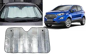 Autopearl Collapsible Mesh Foldable Auto Front / Rear Window Sun Shade Car Windshield For Ford Ecosport 2017 (130 * 60 Cm_Silver)
