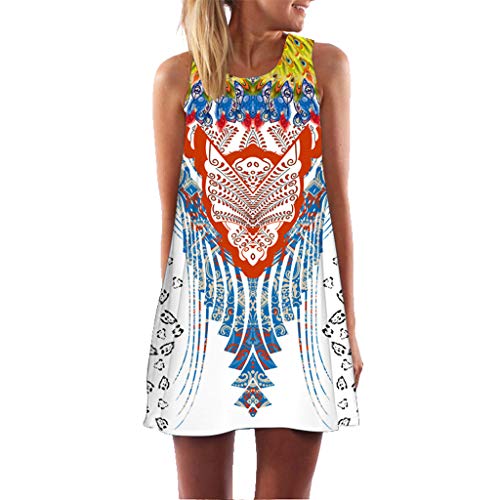 UFACE Robes de Casual Grande Taille Femme, Robe Asymétrie Col Unie A Line Au Genou Manches Courtes Col Rond O Lâche Ample Micro Fiber Doux Sexy Chic Plage Jupes Cocktail Party 2019 été New