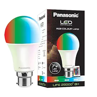 Panasonic RGB Round Base B22 7-Watt LED Bulb (White) (PBUM11070)