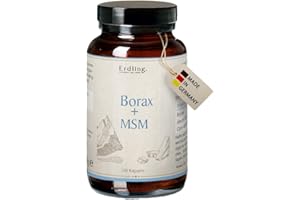 ‎WALDKRAFT Waldkraft Borax + MSM Kapseln | 99,9% ig reines Natriumtetraborat und OptiMSM® | Lebensmittelqualität | Nachhaltig verpackt in Braunglas | Exklusiv bei Waldkraft | 120 pflanzliche Kapseln