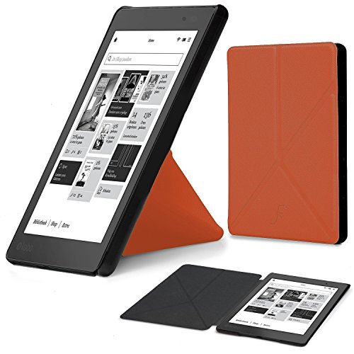 Forefront Cases   Kobo Aura Edition 2  Modelo 2016  Origami Funda Carcasa Stand Smart Case Cover     Ultra Delgado Ligera y Protecci  n Completa del Dispositivo con Funci  n Auto Sue  o Estela  Naranja 