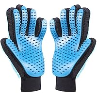 AMIR 2PCS Pet Bürste Handschuh, Fellpflege Handschuhe, Tierhaar Handschuh Fingerhandschuhe , Haustier Katzen Massage Tierhaar Handschuh, Haustierpflege Handschuhe Haustier Grooming Bürsten Hunde-/Katzenhaar-Entferner für langes oder kurzes Fell, alternatives Massage-Werkzeuge für Hund und Katze