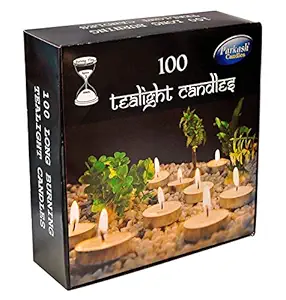 Parkash Candles metal Tealight Candles, Pack of 100, Unscented