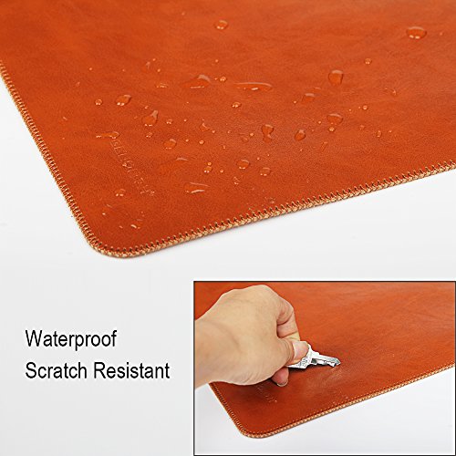 GENORTH® Weiche Hülle Leder Tasche für MacBook Air &Macbook Pro 13.3 Wasserdicht mit Schutz Tasche für Maus und Netzteil (13 Zoll, Braun) - 4