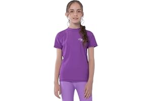 TIZAX Camiseta Natación con Protección Solar para niñas Traje de baño de Manga Corta Rashguard para Surf/Nadando/Buceo/Playa
