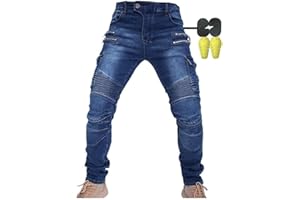 CBBI-WCCI Męskie dżinsy motocyklowe, spodnie motocyklowe dla mężczyzn, spodnie dla motocyklistów, ochronne spodnie motocyklowe z 4 x ochraniaczami