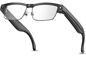 Intelligente smart brille mit HD-Kamera 1080P-Videoaufnahme, AI，ChatGPT, Open-Ear-Audio, Musik & Anrufe, ANC-Mikrofon, WLAN, Echtzeit-Übersetzung, UV-Schutz Modische Smart Glasses für Damen & Herren
