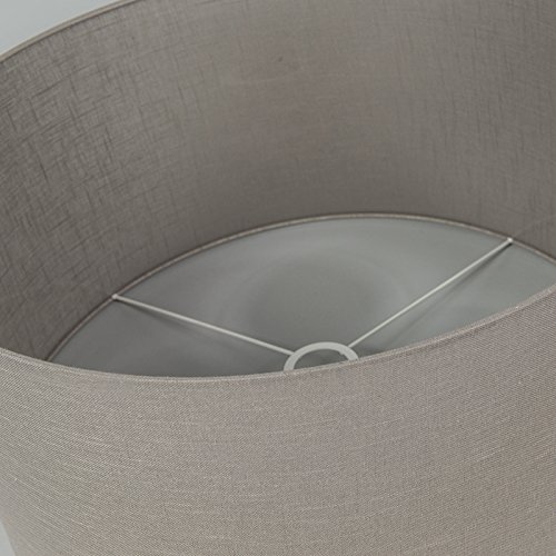 QAZQA Modern Polyester Lampenschirm 50/50/25 Zylinder taupe , Rund gerade Schirm Pendelleuchte, Schirm Stehleuchte, - 6