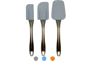 SMIRAIN Spatole in Silicone, Leccapentole Dolci, Set Lecca Pentole, Kit Spatola da Cucina Utensili, Resistente al Calore Antiaderenti Attrezzi in Silicone, Colore: Grigio