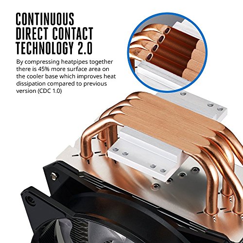 Cooler Master MasterAir MA410P RGB - Ventiladores de CPU  4 Heatpipes  1 x MasterFan AB 120 RGB Ventilador  LED RGB  MAP-T4PN-220PC-R1
