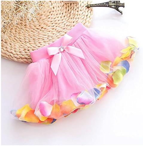 Pink Age 4/5 Tulle Lined Pettiskirt Tutu With Flower Petal Hem