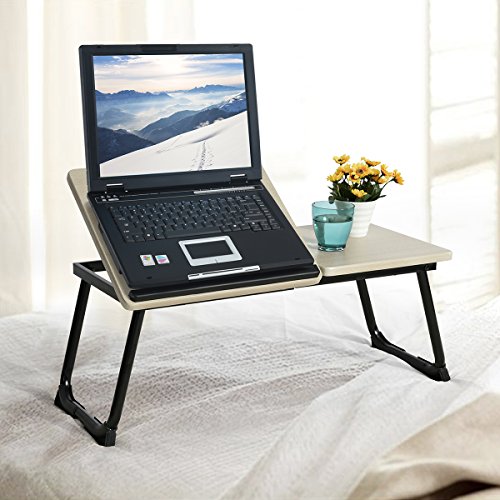 Coavas Portable Bed Laptop Table /Folding Laptop Desk Stand /Computer Notebook Bed Tray (wood) - 3