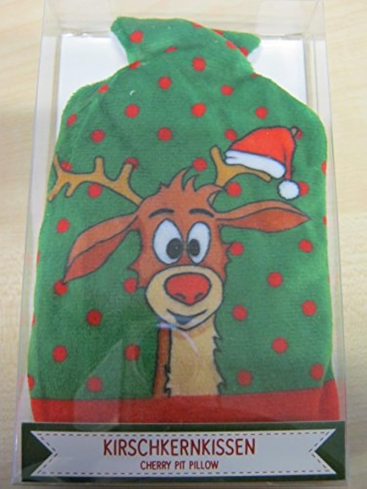 Kirschkernkissen 'Rentier Didi' grün 15x9