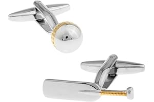 Ashton and Finch Cricket Bat and Ball Cufflinks for Men | Novelty Cricket Gifts & Presents