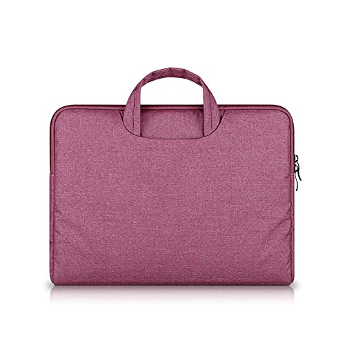 Yvonnelee Hochwertige Nylon Laptop Tasche Notebookhülle für Apple MacBook Air, Pro, Retina 11/ 11,6/ 12/ 13/ 13,3/ 15 Zoll mit Henkel und Zubehörfach – Pink, M - 3