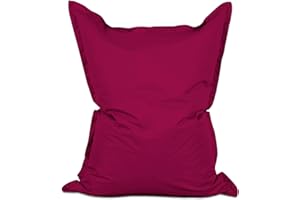 Lumaland Puf gigante XXL 140 x 180 cm | Cojín impermeable para interior y exterior con más de 3 millones de perlas EPS adaptables | Bean Bag con funda lavable [vino tinto]