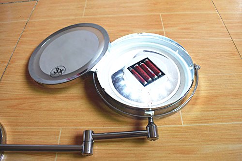 7″ LED Kosmetikspiegel 3fach+Nomal Doppelseitiger Beleuchtet Schminkspiegel zweiseitig Wandspiegel - 5