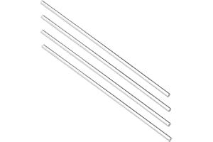 TA-VIGOR 4Pcs Clear Acrylic Round Rods 6mm Diameter 247mm Length Solid PMMA Plastic Dowel Sticks for DIY Crafts Lighting Cake Toppers Gardening Decorations
