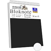 Telli Masa&uuml;st&uuml; Not Defteri Kareli A5 Orta Boy 1 Adet Masa &Uuml;st&uuml; Plastik Kapaklı Spiralli Bloknot Blocknote 80 Yaprak B&uuml;ro
