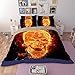 Produktbild 3D Print Bettbezug Sets verschiedene Totenkopf Betten Sets Halloween Totenkopf Bettbezug Bettlaken und Kissenbezug (3/4), rot, 160*210cm for 1.2M Bed