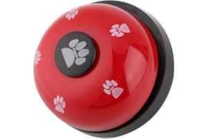 SMANDY Dog Door Bell and Press Bell Pet Training Press Bell Iron Sturdy Durable Pet Bell Desk Bell Call Bell for Dog Toilet Training Bell Interaction Bell (Red)