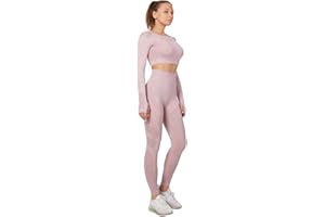 Jamron Donna Set di Abbigliamento Yoga Top Corto+Ghette 2PCS/3PCS Tuta Sportiva Palestra Fitness Activewear