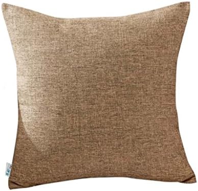 SMDZ Fresh color vibrant energy pillow, square solid color sofa cushions living room decorated pillow, 18X18 inches, green / light brown / gray ( Color : Brown )