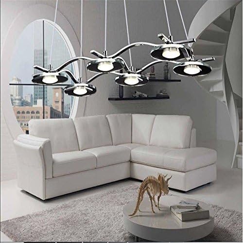 HEYUN&amp; Six simple modern restaurant LED chandelier bedroom study lamp creative acrylic bar counter lighting 68 * 38 * 70CM [Energy Class A++]