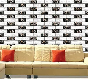 ALL YOUR DESIGN Self Adhesive Brick Design Wallpaper Wall Sticker for Home Decor, Living Room, Bedroom, Hall, Kids Room, Play Room (brick-wallpaper-pt06-05-5.5sqft-moq-5)