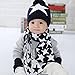 iikids®Boys/Girls Winter Cotton Cap Warm Wool Pom Pom Hat Baby Beanie Hat Knitted Cap Kids Hat Scarf Gloves Set Stars Navy Blue