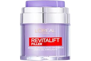 L'OREAL PARIS L'Oréal Paris Crema-Gel Rimpolpante Revitalift Filler, Acido Ialuronico Micro-Epidermico, Per una Pelle Idratata più a Lungo, 50 ml