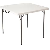 LIFETIME 92103 Portable Folding Table Square Folding Camping Table, 86 x 86 x 73.5 cm, Weight 8 kg, Durable, Sturdy and Light