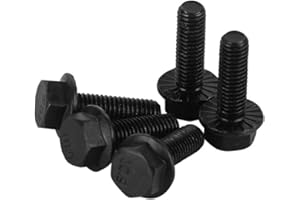 CONPHERON Tornillos de Brida Dentada Hexagonal M6x20 mm (Totalmente Roscado) Pernos Sujetadores de Acero al Carbono de Alta Resistencia Grado 10.9