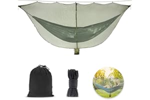 Udbrud Zanzariera da Campeggio per Amaca, Zanzariera Esterni con Corda e Custodia Cerniera a Doppia Faccia per un Facile Accesso per Zaino in Spalla, Viaggi All'aperto (Senza Amaca) (verde militare)