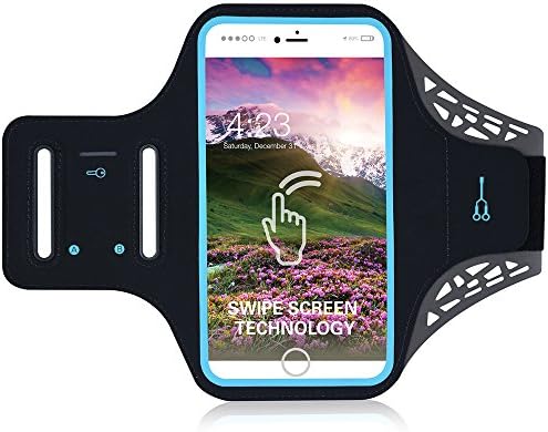 iPhone 8/8Plus Movement Armband, Fingerprint Touch Supported Gym Running Workout/Exercise Arm Band Case for iPhone 6/6S/7/7 Plus/8/8Pluswith Key/Card Holder (black, 4.7)