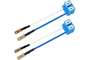 Greluma 2 Piezas Arnés de cableado del adaptador del conector del enchufe del zócalo de cerámica del ángulo recto del bulbo del faro H7