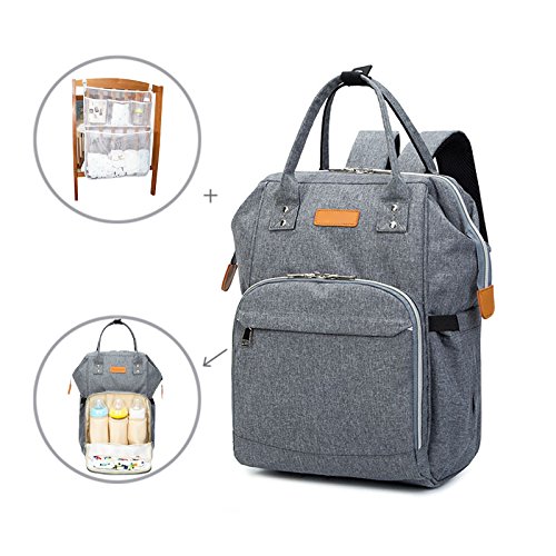 Preisvergleich Produktbild Anzirose Multifunktional Baby Wickelrucksack Wasserdicht Stoffe Große Kapazität Diaper Backpack Nappy Bag Passform für Kinderwage Gepäck mit Krippe hängende Wickeltasche