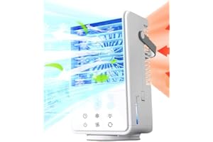 AONELAS Climatiseur Mobile Portable 1000ML,Mini USB Climatiseur,Brume fraîche Refroidisseur d'air,Ventilateur,3 Vitesses,Réglage 90°,Humidificateur,Écologique et Silencieux,Portable Maison,Bureau,Outdoor