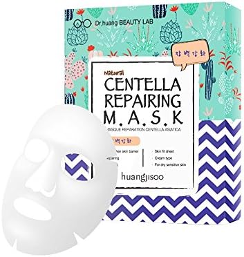 Dr. huang jisoo Centella Repairing Mask 5EA, Abundant nutrition, Ultra-moisturizing, Repair damaged skin 25 ml, 0.84 fl/oz