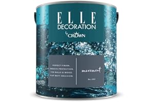 Crown ELLE DECORATION Movement No. 242, 2,5 L, extra-matte Premium Wandfarbe für Innen, für Wände und Holz, hohe Deckkraft, Innenfarbe,behagliches tiefes Dunkelblau