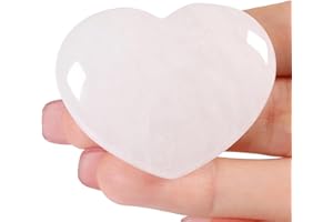 ‎AWARDSEN AWARDSEN 45 mm Groß Bergkristall Herz Kristalle Edelsteine Geschenke für Frauen, White Nature Gemstone Große Reiki Edelsteine für Wiccan Supplies