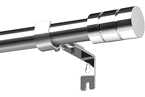 VIOREMOS Curtain Rail Silver, Extendable Curtain Rod 67-300cm with Stainless Steel Fittings, Suitable for Bedroom, Living Room, Dining Room, Outdoor Area