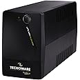 Tecnoware Power Systems - Uninterruptible Power Supply UK, 1200VA, AVR Stabilizer for PC & Modem, DVR Surveillance, Software Manager, Silent Operation, Power Protection, UK Output, Black